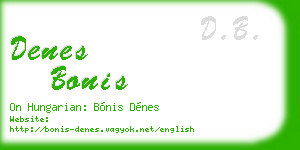 denes bonis business card