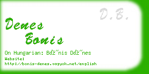 denes bonis business card